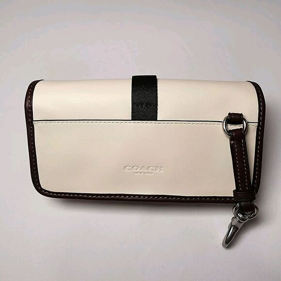 NWT Coach CU238 Leather Racer Pouch In Chalk Maple - Picture 3 of 6
